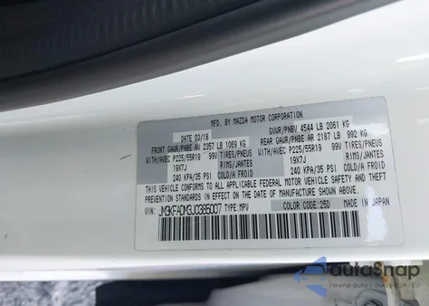 2018 Mazda Cx-5 Grand Touring z USA, uszkodzony, nr VIN JM3KFADM3J0385007